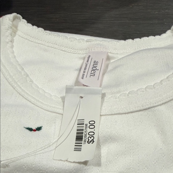 Auden White Pajama Set with Floral Accents - Picture 4 of 4